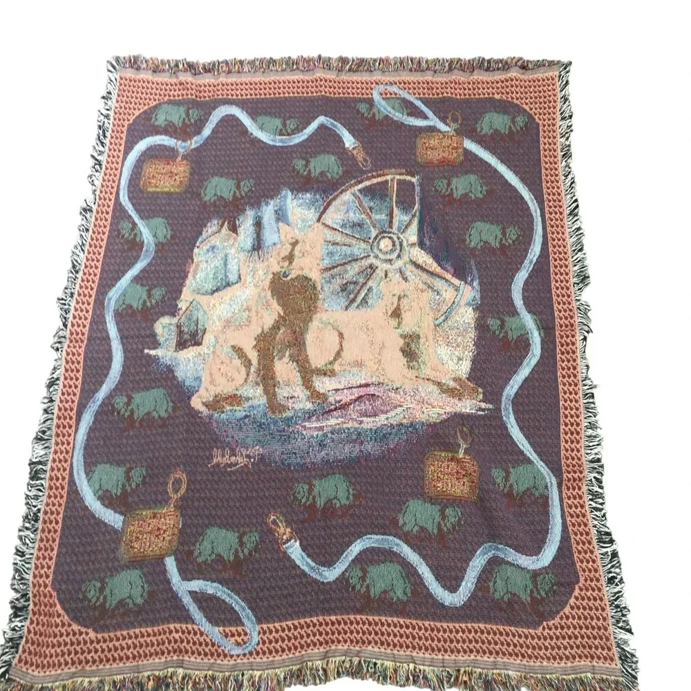 P. Lehmkuhl Border Collie Dog Tapestry‎ Throw Blanket 50x63 Inches